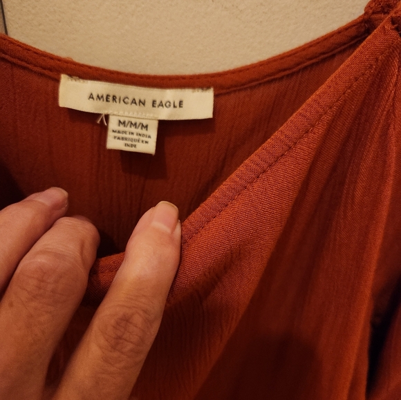 American Eagle medium rust colored long sleeve blouse - Picture 5 of 5